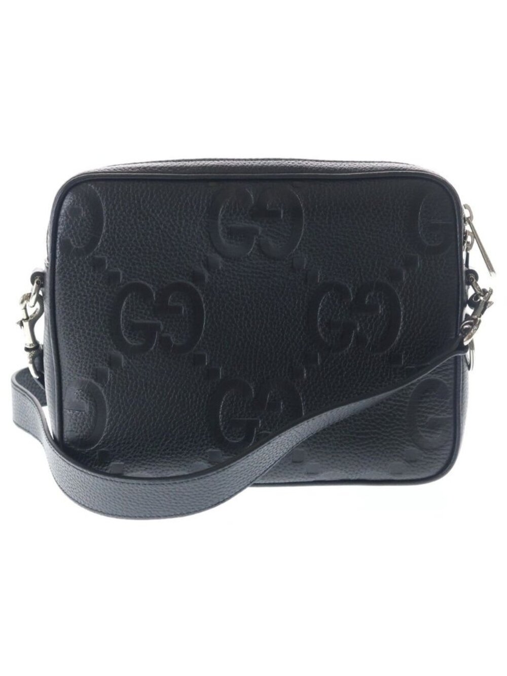 Gucci Jumbo GG Small Cross Belt Bag Leather Black - Picture 2 of 6